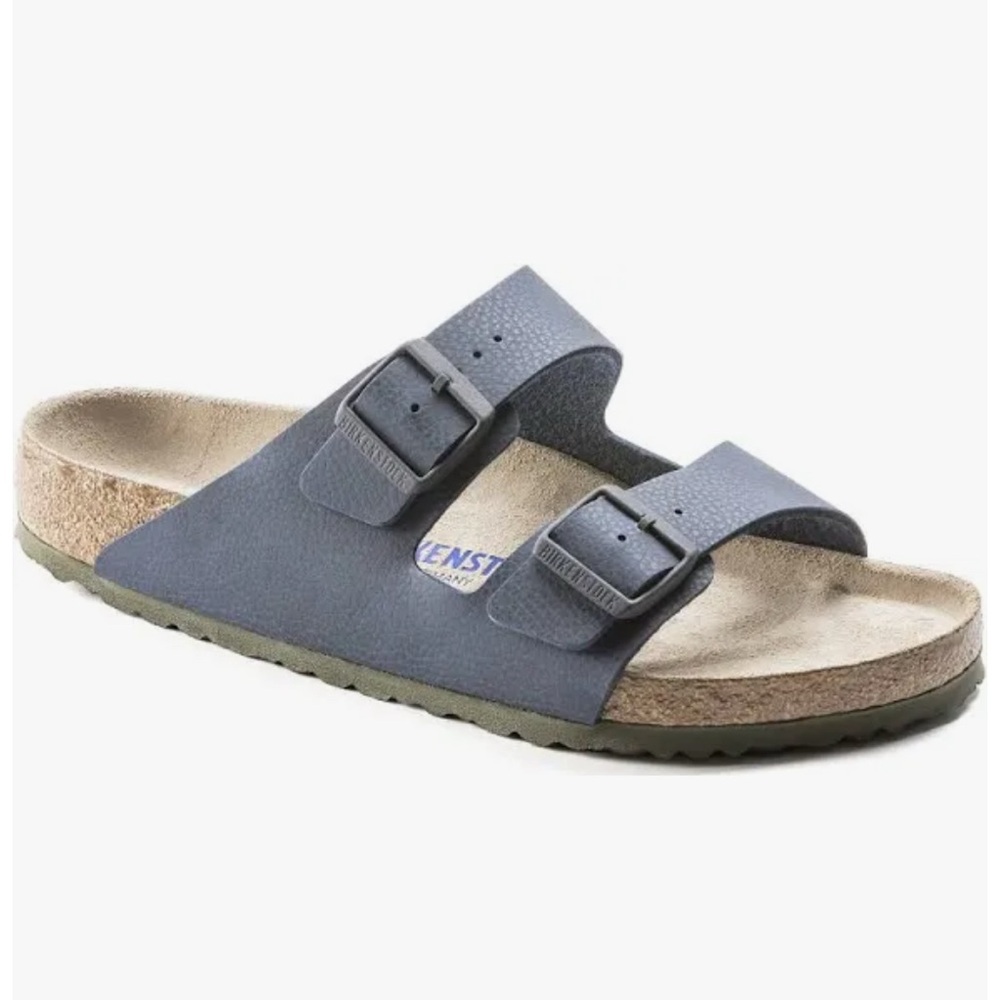 NWT Birkenstock Arizona BS Desert Soil Blue Sandals w/Green Sole 41